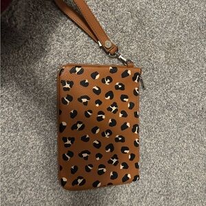Leopard Print Wristlet Clutch